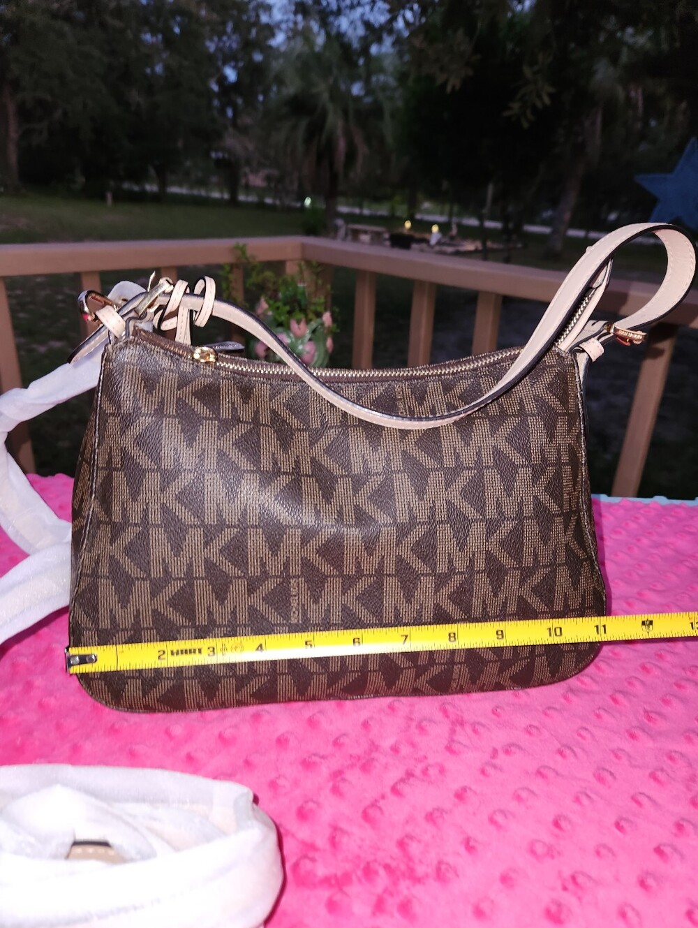 Michael Kors Brown MK Logo Crossbody with Gold Charm. NWOT - Picture 5 of 10